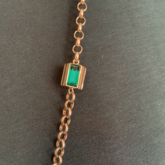 NWT Coldwater Creek Emerald Link Long Golden Necklace - Picture 3 of 8